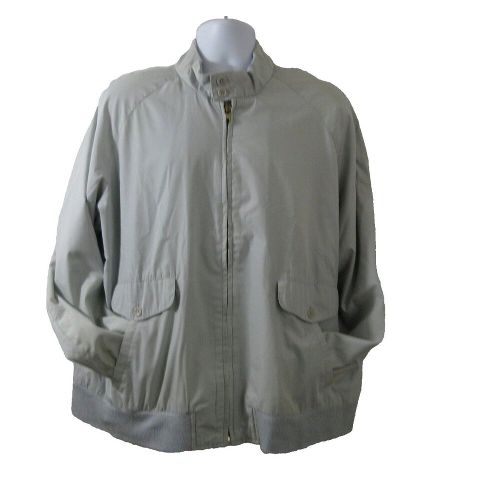 Vintage Aureus Bomber Gray Jacket Men's XL Classic Ribbed Cuffs/Hem Golf Pockets